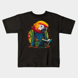 Parrot Reads Book Kids T-Shirt